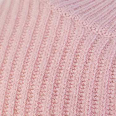 Chic Pink Ribbed Cashmere Sweater